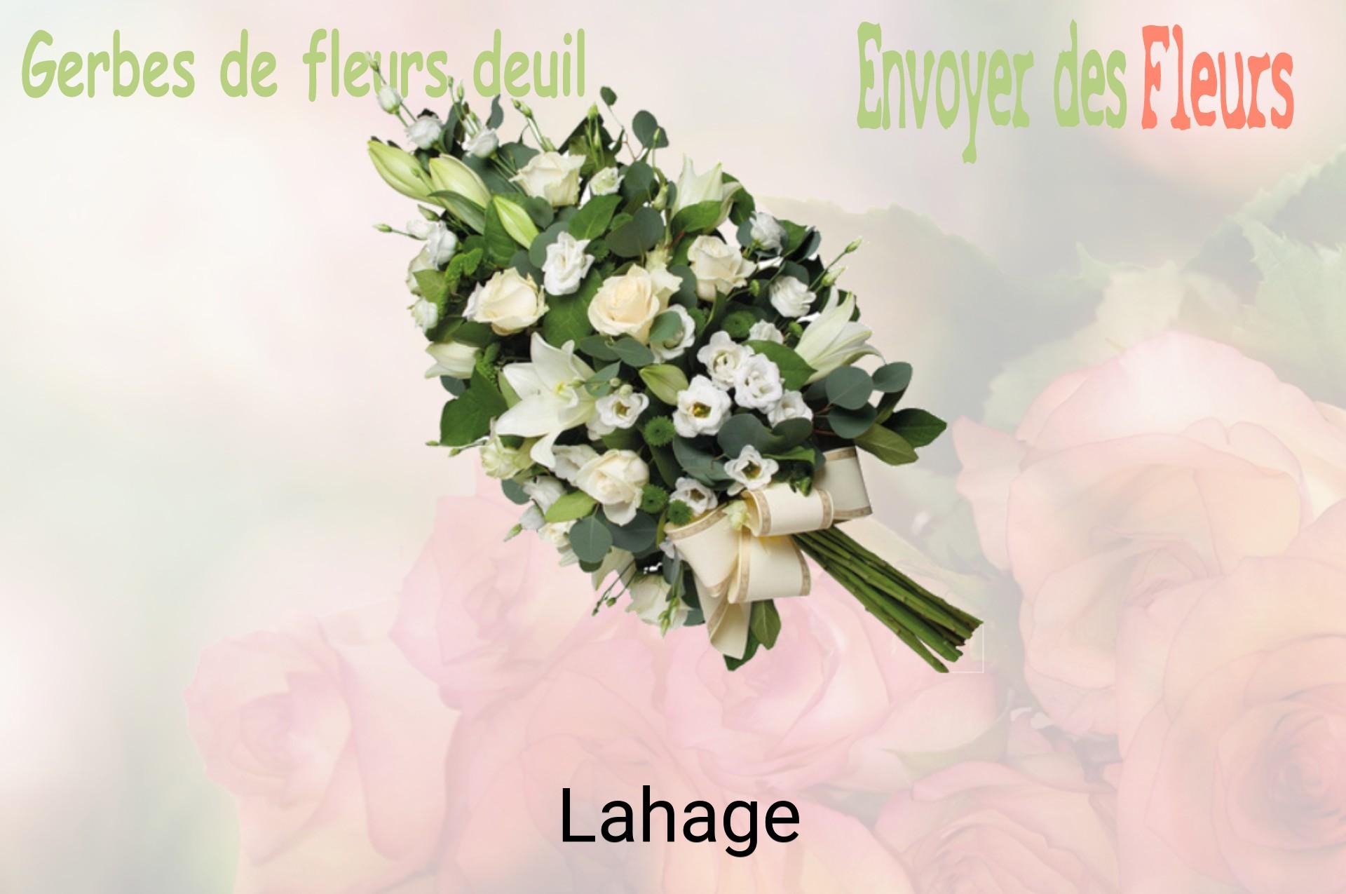 Gerbe de fleurs de deuil livrée à Lahage